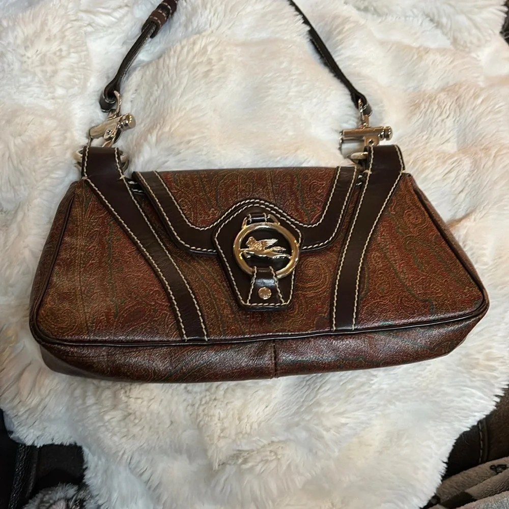 ETRO PRISTINE Elegant Brown Paisley Bag - Picture 1 of 10